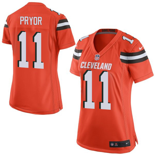 Women's Elite Terrelle Pryor Nike Jersey Orange Alternate - #11 NFL Cleveland Browns